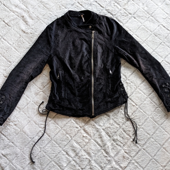 Free People Lacey Velvet Moto Jacket - Picture 2 of 6